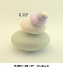 Spa stones. Vector 3d illustration.