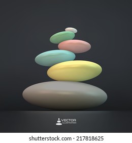 piedras de spa. Ilustración vectorial 3d.