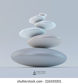 Spa stones. Vector 3d illustration.