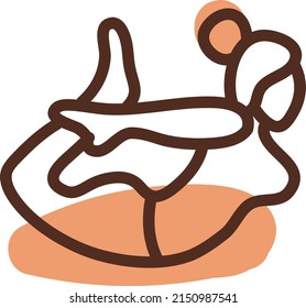 Spa stretching exercise, illustration, vector on a white background.