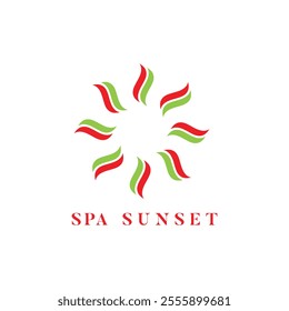 spa sunset Center natural icon design