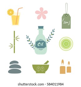 Spa symbol green eco healthy element, vector illustration