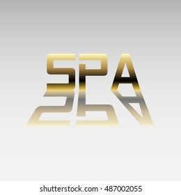Spa tag with a mirror shadow