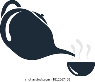 Té De SPA Con Icono De La Copa. Diseño de color plano. Ilustración vectorial.