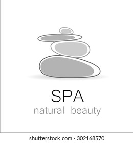 SPA - Template Logo For Spa Lounge, Beauty Salon, Massage Area, Yoga Center, Natural Cosmetics Etc.. The Balancing Cairn - A Symbol Of Harmony, Tranquility And Relaxation.