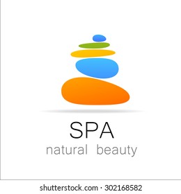 SPA - Template Logo For Spa Lounge, Beauty Salon, Massage Area, Yoga Center, Natural Cosmetics Etc.. The Balancing Cairn - A Symbol Of Harmony, Tranquility And Relaxation.