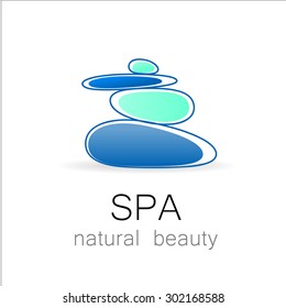 SPA - Template Logo For Spa Lounge, Beauty Salon, Massage Area, Yoga Center, Natural Cosmetics Etc.. The Balancing Cairn - A Symbol Of Harmony, Tranquility And Relaxation.