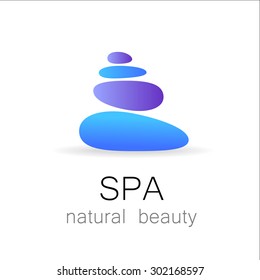 SPA - Template Logo For Spa Lounge, Beauty Salon, Massage Area, Yoga Center, Natural Cosmetics Etc.. The Balancing Cairn - A Symbol Of Harmony, Tranquility And Relaxation.