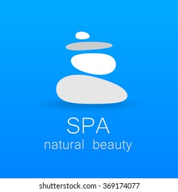 SPA - template logo for Spa lounge, beauty salon, massage area, yoga center, natural cosmetics etc. Symbol of harmony, tranquility and relaxation. Massage sign,  beauty,  relax, spa treatment.