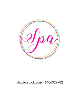 spa text script circle design vector
