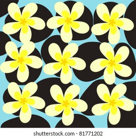 Spa texture with frangipani flowers - vector illustration