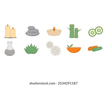 Spa Theme Relaxation Element Set 