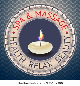 SPA theme vector illustration with candle. 