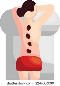 spa therapist logo vector icon design, beauty and personal care symbol, cosmetics and dermatologist sign, body aesthetics stock illustration, Hot stone massage therapy concept