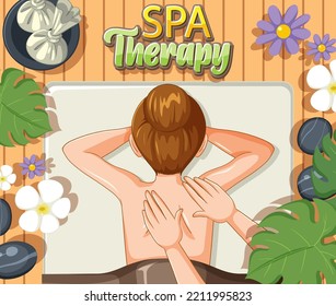 Spa Therapy Back Massage Poster Design Illustration