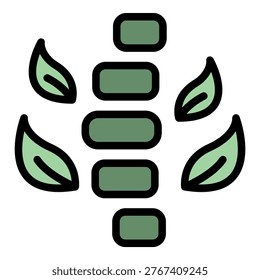 Spa therapy icon. Outline spa therapy vector icon color flat isolated