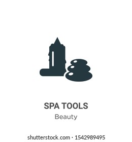 Spa tools vector icon on white background. Flat vector spa tools icon symbol sign from modern beauty collection for mobile concept and web apps design.