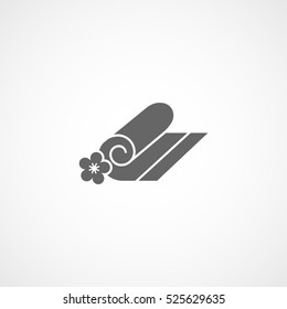 Spa Towel Flat Icon On White Background