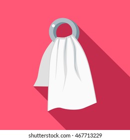 Spa towel icon in flat style isolated with long shadow