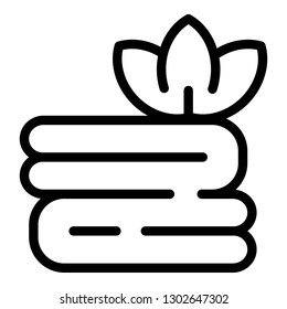 Spa towel icon. Outline spa towel vector icon for web design isolated on white background