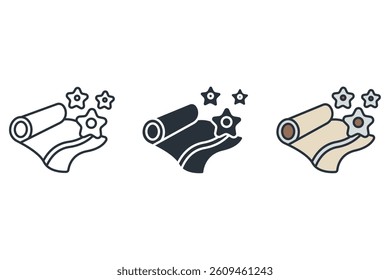 spa towel icons isolated on White Background. Flat style design