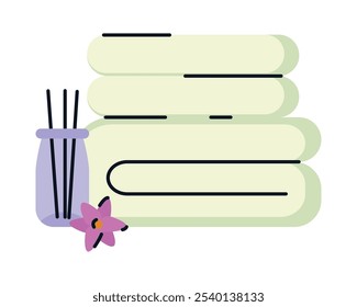 spa towel and incense sticks icon