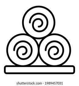 Spa towel line icon, vector illustration