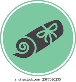 Spa Towel Roll Icon. Wellness Symbol Set. Vector Hygiene and Beauty Element. 
