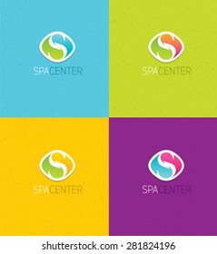 Spa Treatment Center Wellness Vector Concept. S Letter Sign On Organic Background.