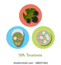 SPA treatment Icons Set. Vector