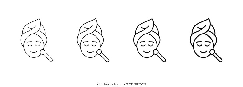 Spa Treatment Icons Vector Set In Different Stroke Line Style
