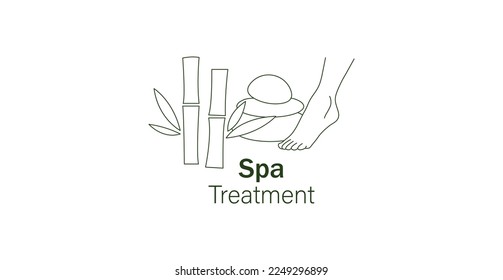 spa treatment line art vector illustration 