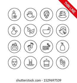 SPA. Universal icons for web and mobile application. Vector illustration on a white background. Editable Thin line.