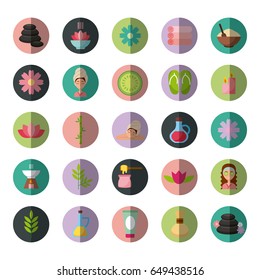 Spa utensils icons set
