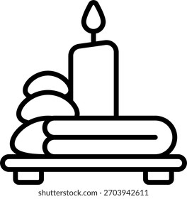 Vetor design de spa em estilo moderno, serviço de bem-estar do hotel e conceito de facilidade de relaxamento, ilustração de experiência de luxo. Ícone de Linha