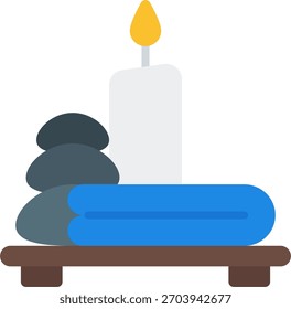 Diseño de Vector de spa en estilo moderno, servicio de bienestar del hotel y concepto de instalación de relajación, ilustración de experiencia de lujo. Icono plano