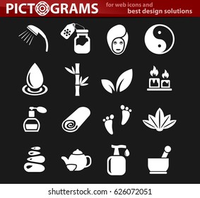 spa vector icons for user interface design