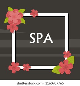 spa, vector illustration with frame and flowers