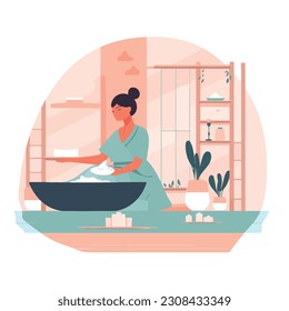 Ilustración vectorial de Spa en el estilo de las formas inspiradas en la naturaleza