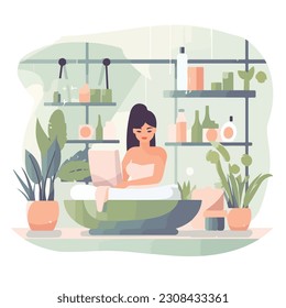 Spa vector  illustration in the style of nature-inspired shapes
