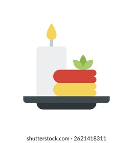 Vector de Spa para Relajación y Servicios de Bienestar Hotelero. Masaje y tratamiento de belleza ilustración. Icono de experiencia de lujo. Icono plano