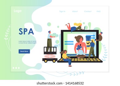 Spa vector website landing page design template