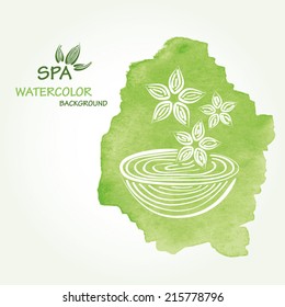 Spa watercolor background in vector. 