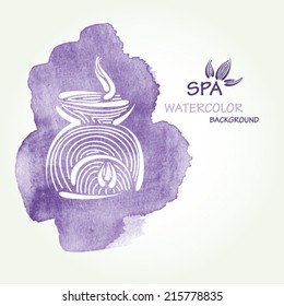 Spa watercolor background  vector. 