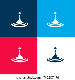 Spa waters four color material and minimal icon logo set in red and blue