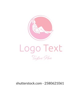 Spa and Waxing of female luxury service in salon Logo vector illustration with dummy text on white background.