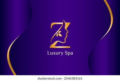 Spa y Bienestar Belleza Logotipo de Lujo Letra Z