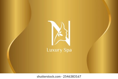 Spa and Wellness Beauty Luxury Logo letter N