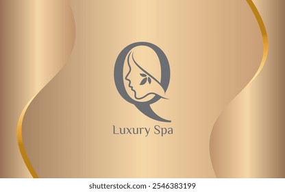 Spa and Wellness Beauty Luxury Logo Letter q