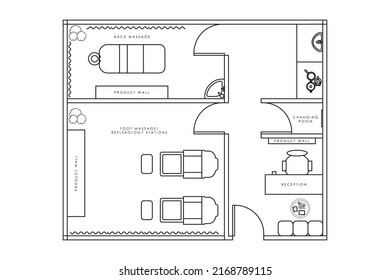 Spa Wellness Center Salon Floor Plan